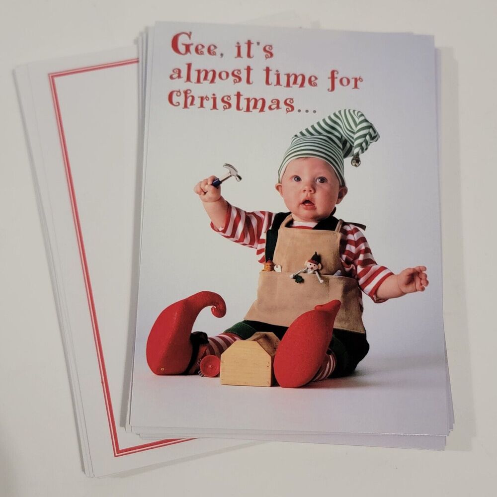 Tom Arma Studio Inc. Vintage 1997 Elf Baby Christmas Cards